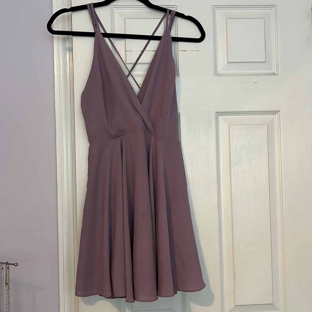 plum mini semi formal dress